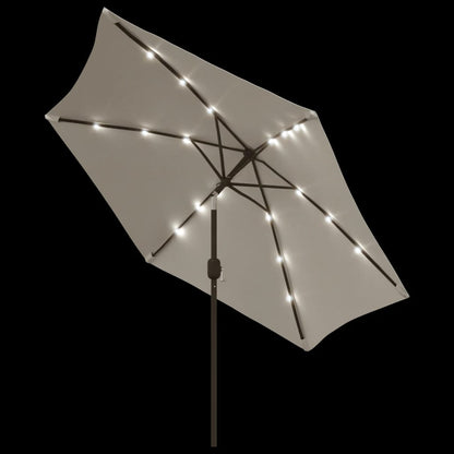 LED Cantilever Garden Parasol 3 m Sand White