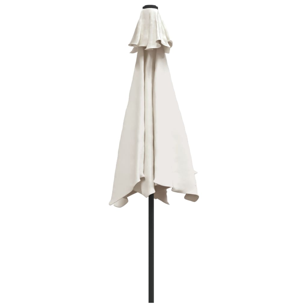 LED Cantilever Garden Parasol 3 m Sand White