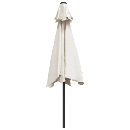 LED Cantilever Garden Parasol 3 m Sand White