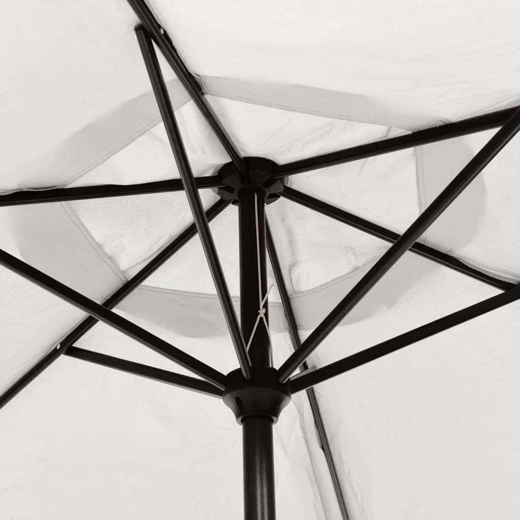 LED Cantilever Garden Parasol 3 m Sand White