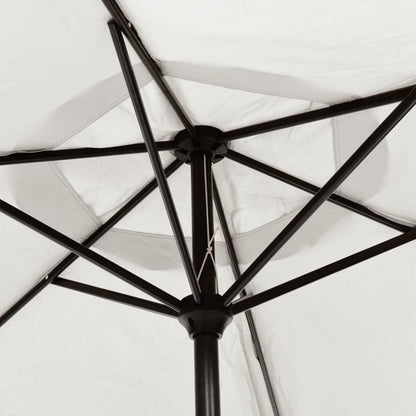 LED Cantilever Garden Parasol 3 m Sand White