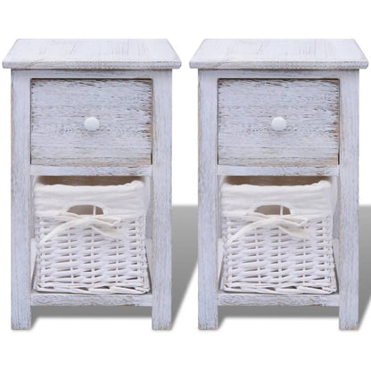 Bedside Cabinets 2 pcs Wood White