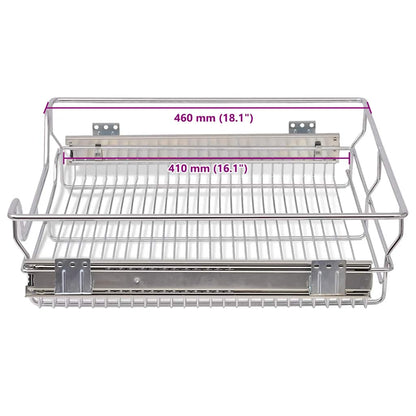 Pull-Out Wire Baskets 2 pcs Silver 600 mm