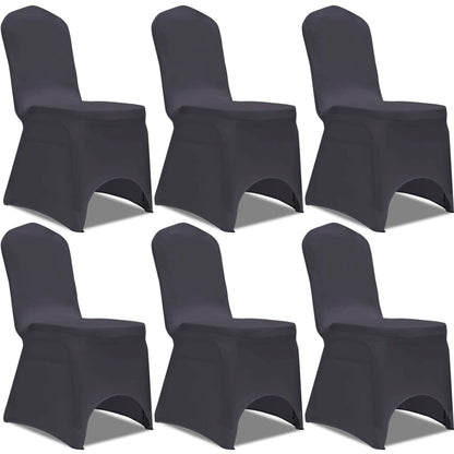 Stretch Chair Cover 6 pcs Anthracite
