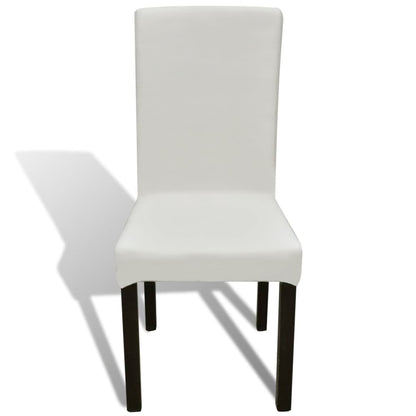 Straight Stretchable Chair Cover 4 pcs Cream