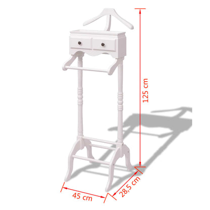 Clothing Rack with Cabinet Wood White