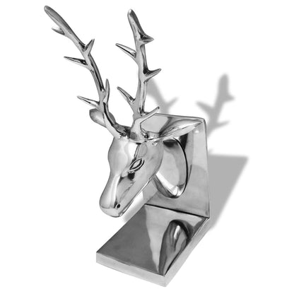 Bookends Deer 2 pcs Aluminium Silver