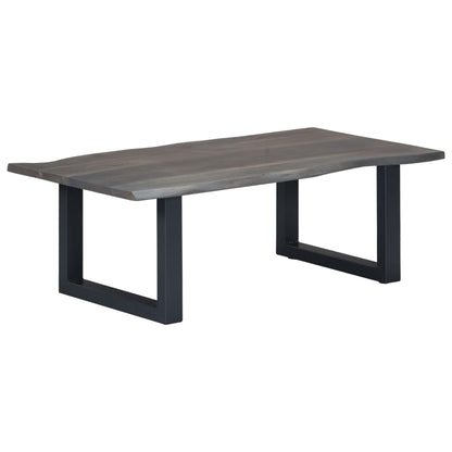 Coffee Table with Live Edges Grey 115x60x40cm Solid Acacia Wood
