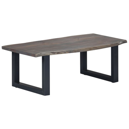 Coffee Table with Live Edges Grey 115x60x40cm Solid Acacia Wood