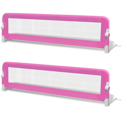 Toddler Safety Bed Rail 2 pcs Pink 150x42 cm