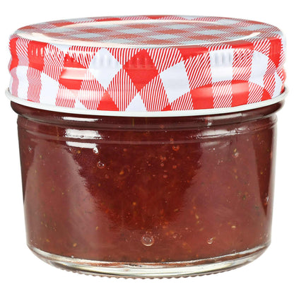 Glass Jam Jars with White and Red Lids 48 pcs 110 ml
