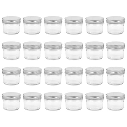 Glass Jam Jars with Silver Lids 24 pcs 110 ml