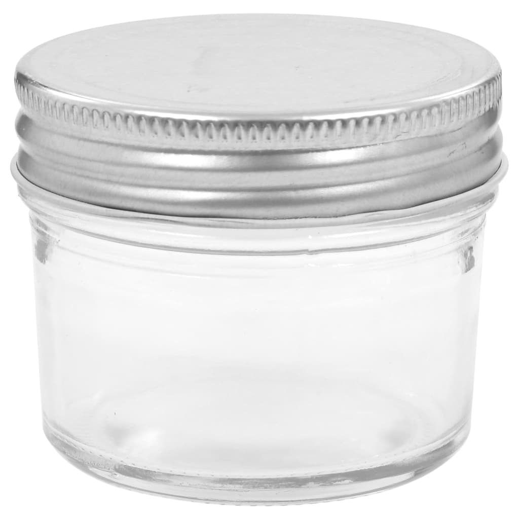 Glass Jam Jars with Silver Lids 24 pcs 110 ml