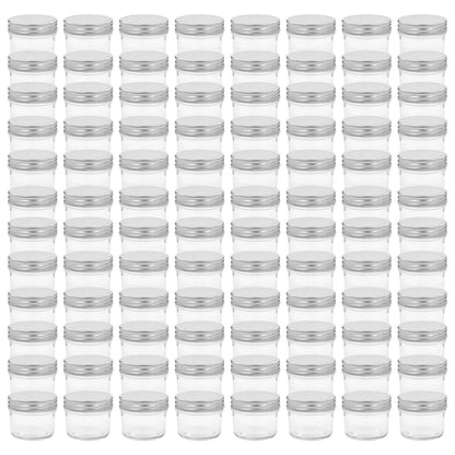 Glass Jam Jars with Silver Lids 96 pcs 110 ml
