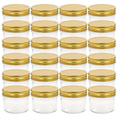 Glass Jam Jars with Gold Lids 24 pcs 110 ml