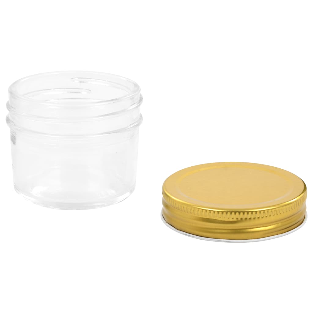 Glass Jam Jars with Gold Lids 24 pcs 110 ml