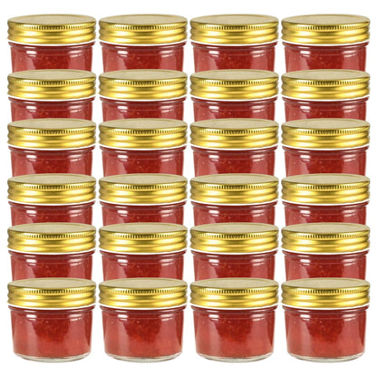 Glass Jam Jars with Gold Lids 24 pcs 110 ml