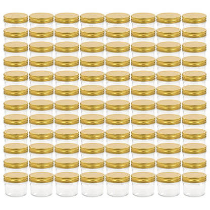 Glass Jam Jars with Gold Lid 96 pcs 110 ml
