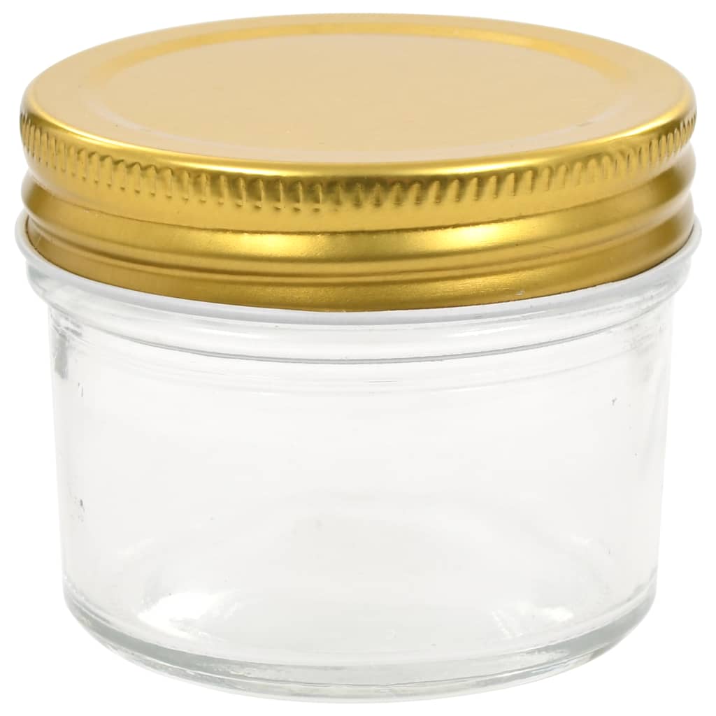 Glass Jam Jars with Gold Lid 96 pcs 110 ml