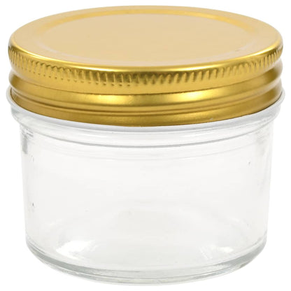 Glass Jam Jars with Gold Lid 96 pcs 110 ml