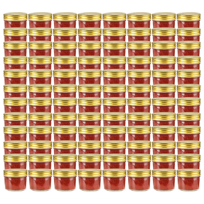 Glass Jam Jars with Gold Lid 96 pcs 110 ml