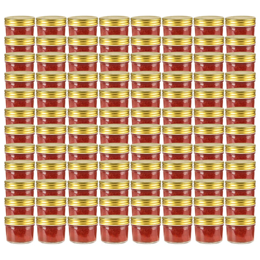 Glass Jam Jars with Gold Lid 96 pcs 110 ml