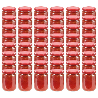 Glass Jam Jars with Red Lid 48 pcs 230 ml