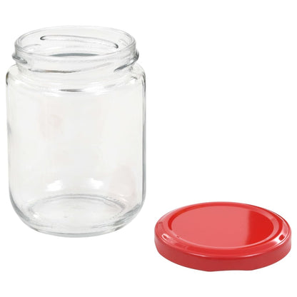 Glass Jam Jars with Red Lid 96 pcs 230 ml
