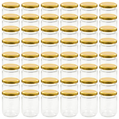 Glass Jam Jars with Gold Lid 48 pcs 230 ml