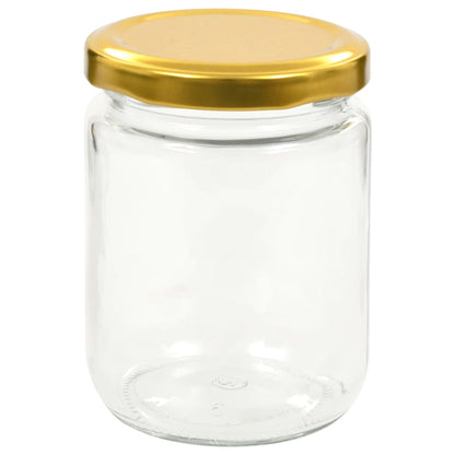 Glass Jam Jars with Gold Lid 48 pcs 230 ml