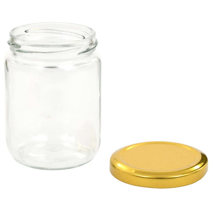 Glass Jam Jars with Gold Lid 48 pcs 230 ml