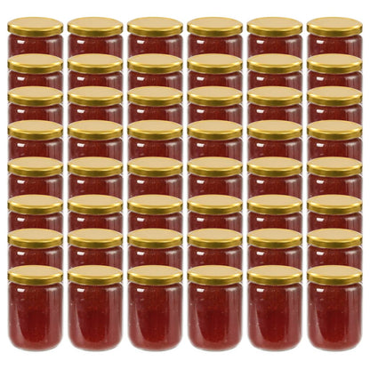 Glass Jam Jars with Gold Lid 48 pcs 230 ml