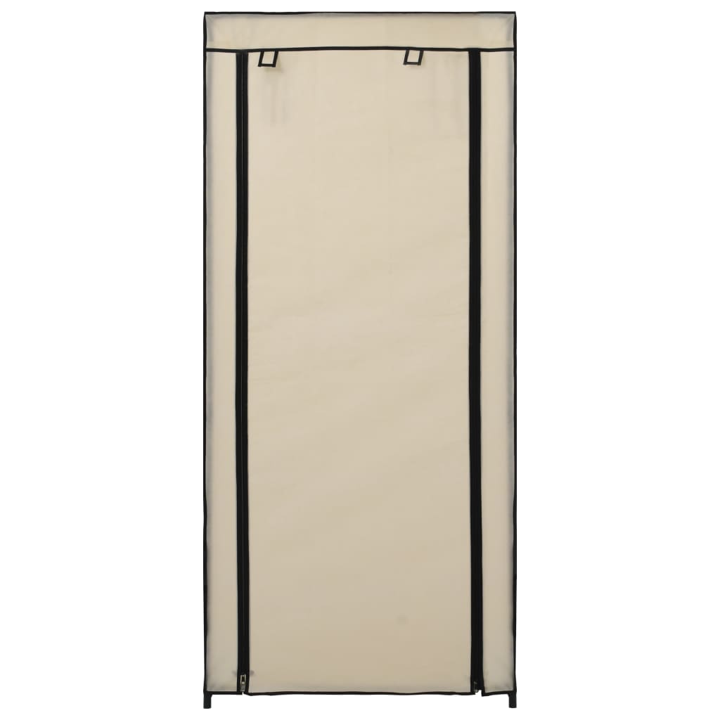 Shoe Cabinet with Cover Cream 58x28x106 cm Fabric