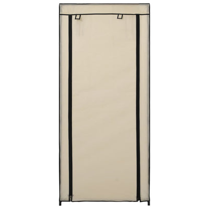 Shoe Cabinet with Cover Cream 58x28x106 cm Fabric