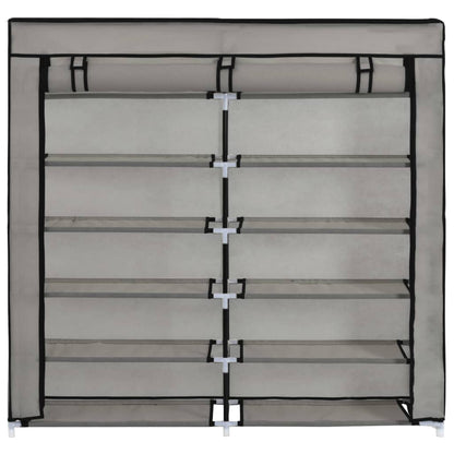 Shoe Cabinet with Cover Grey 115x28x110 cm Fabric