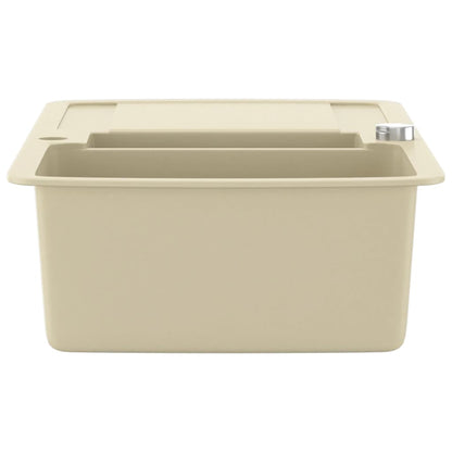 Granite Kitchen Sink Double Basins Beige