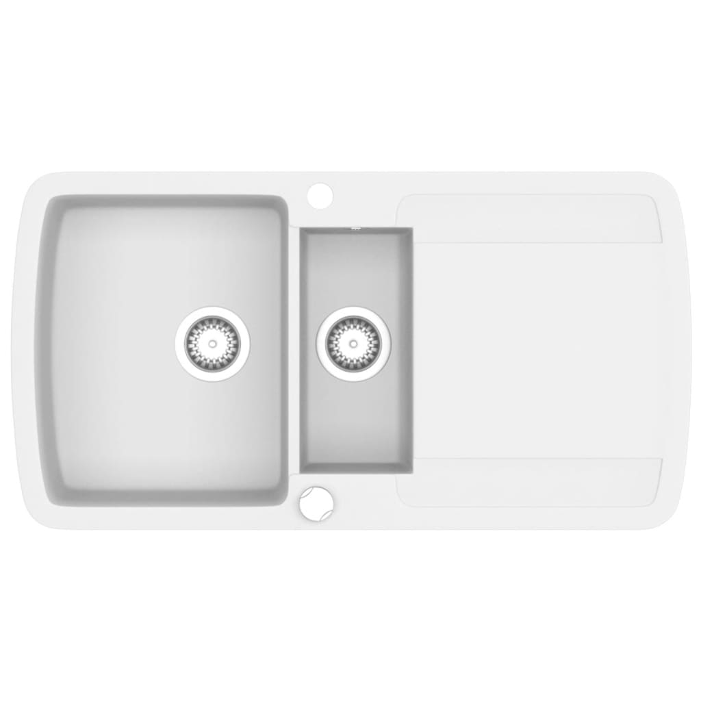 Granite Kitchen Sink Double Basins White