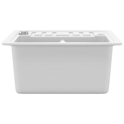Granite Kitchen Sink Single Basin White