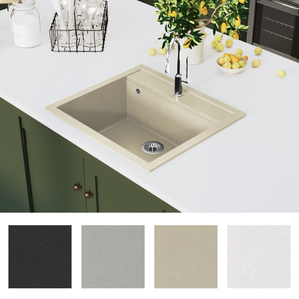 Granite Kitchen Sink Single Basin Beige