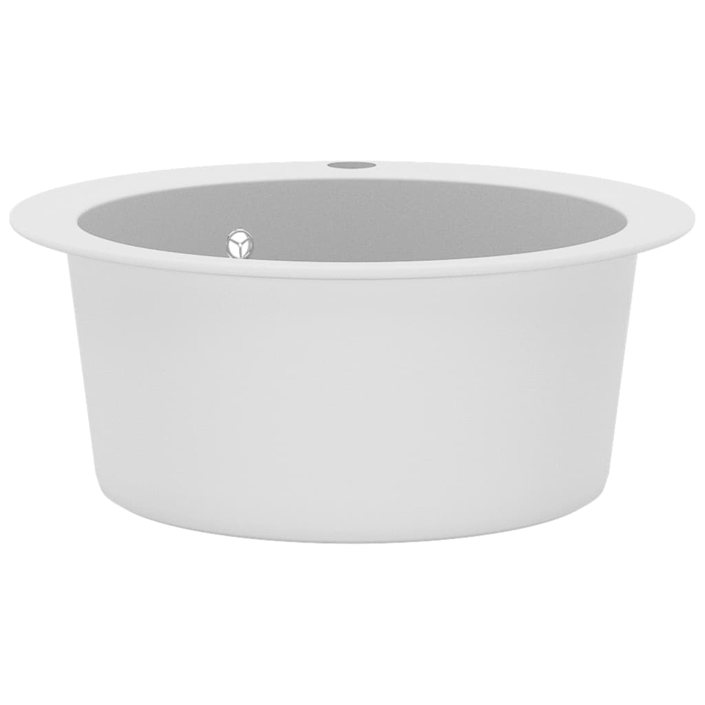 Granite Kitchen Sink Single Basin Round White