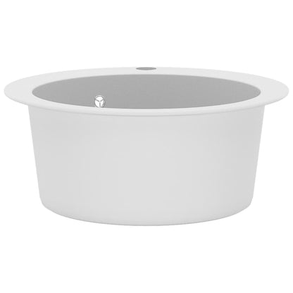 Granite Kitchen Sink Single Basin Round White