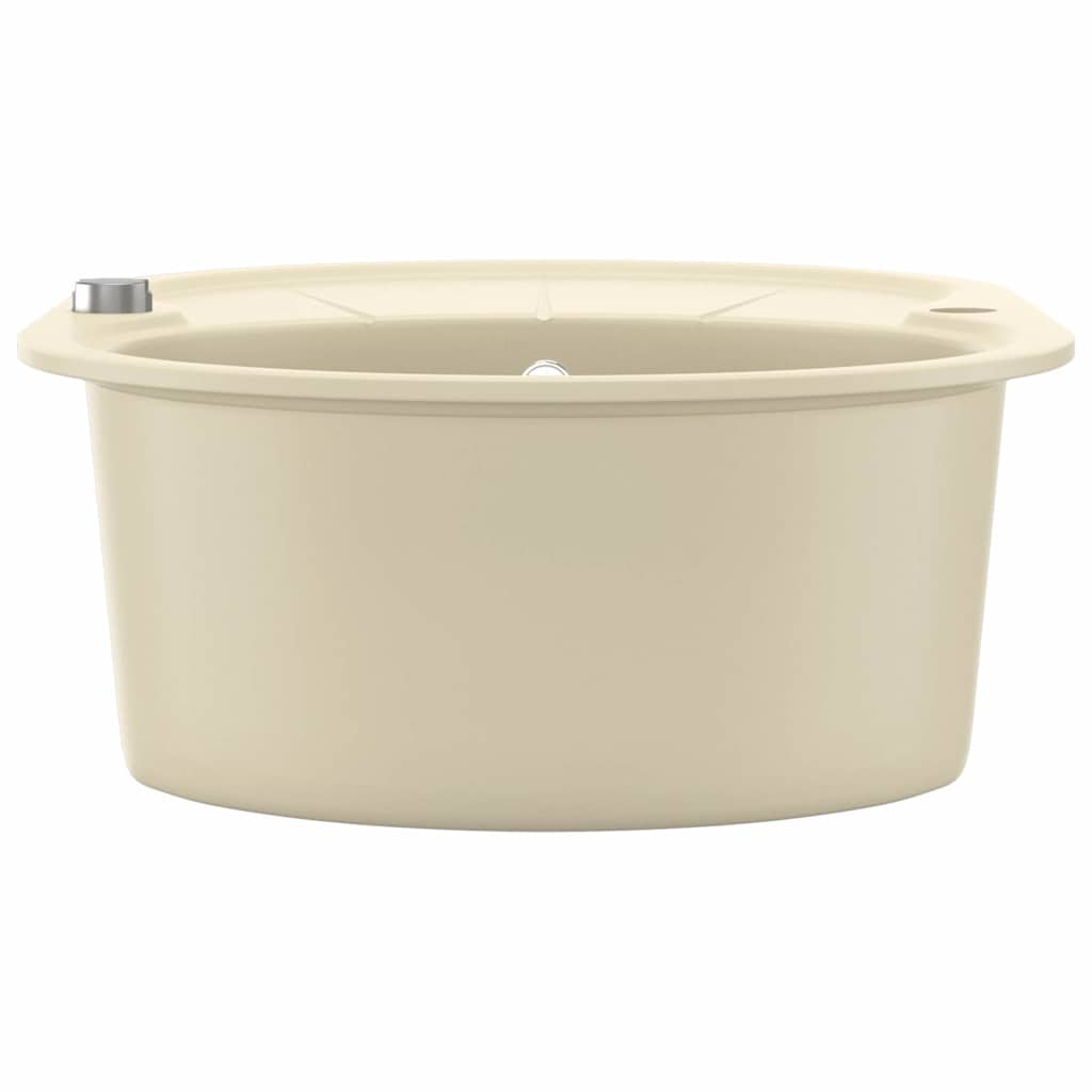 Granite Kitchen Sink Single Basin Oval Beige