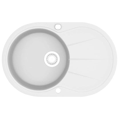 Granite Kitchen Sink Single Basin Oval White