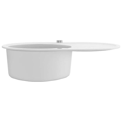 Granite Kitchen Sink Single Basin Oval White