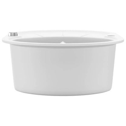 Granite Kitchen Sink Single Basin Oval White