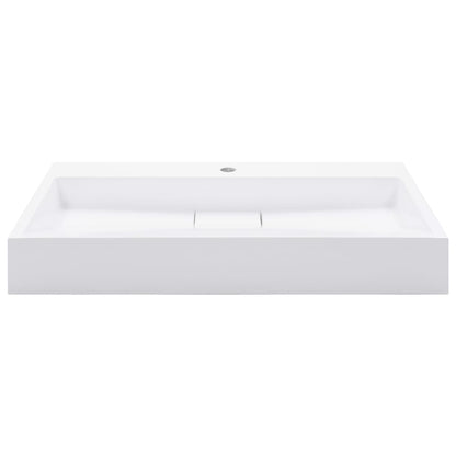 Wash Basin 80x46x11 cm Mineral Cast/Marble Cast White