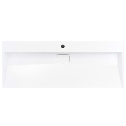 Wash Basin 120x46x11 cm Mineral Cast/Marble Cast White
