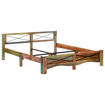 Bed Frame without Mattress Solid Reclaimed Wood 180x200 cm Super King