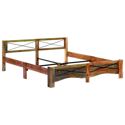 Bed Frame without Mattress Solid Reclaimed Wood 180x200 cm Super King
