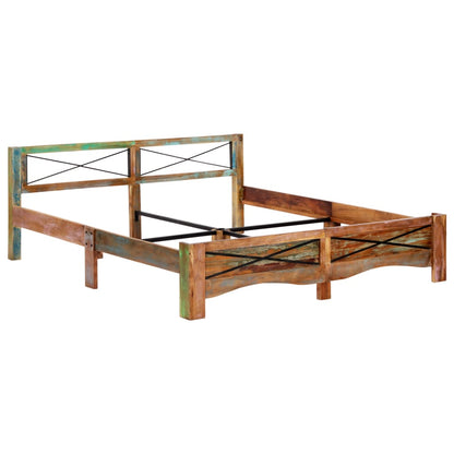 Bed Frame without Mattress Solid Reclaimed Wood 180x200 cm Super King